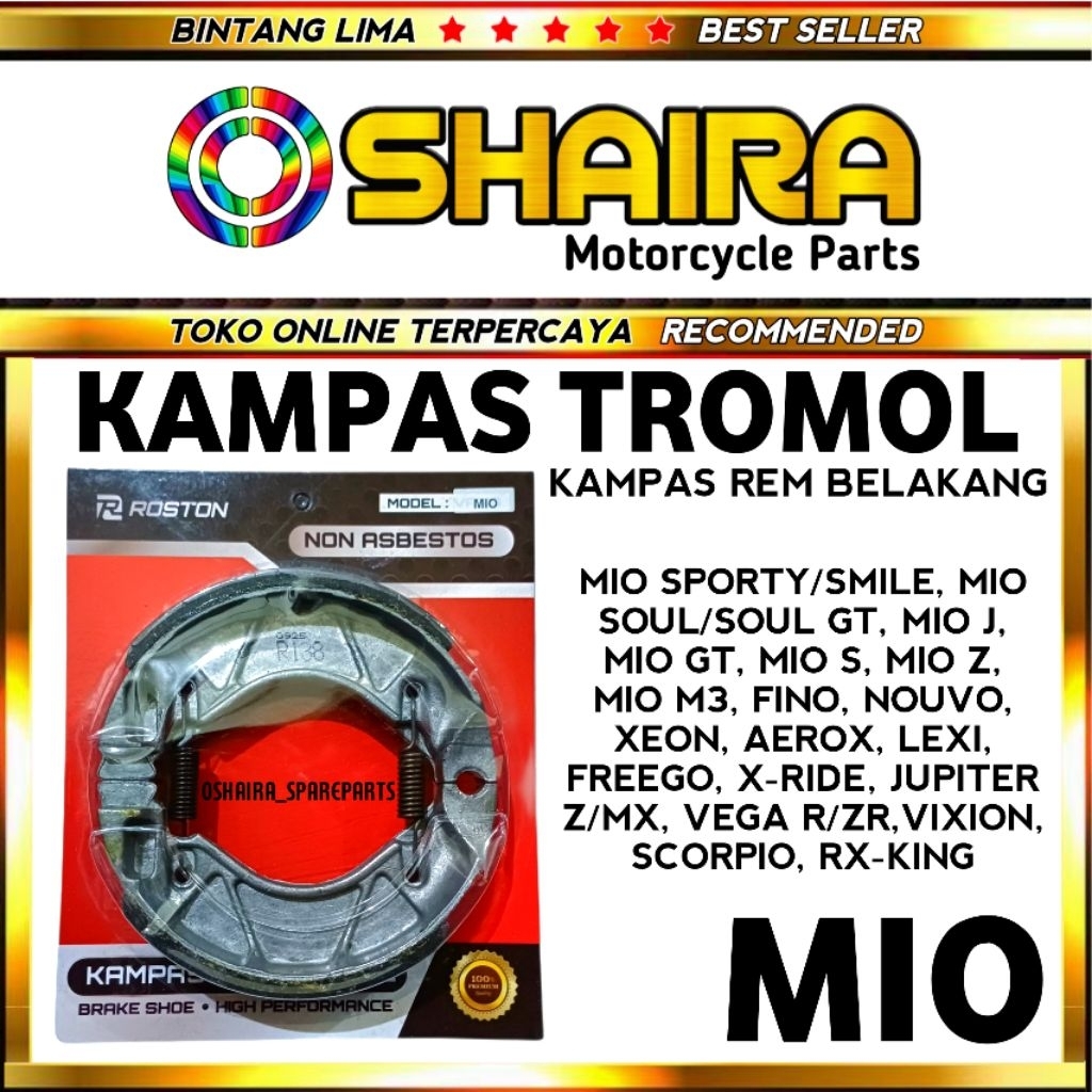 KAMPAS REM BELAKANG MIO / KAMPAS TROMOL MIO SPORTY / MIO SOUL / MIO M3 / MIO J / FINO / NOUVO / KAMP