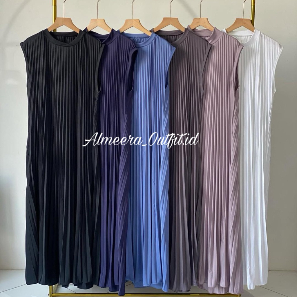 Gamis Plisket / Inner plisket Yukensi Maxi/Dres Pleated Plisket