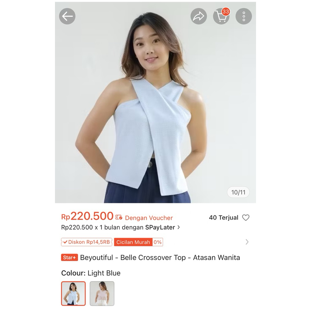 Beyoutiful Belle Crossover Top - Beyoutiful The Label Official - Atasan Wanita Sleeveless Tank Tankt