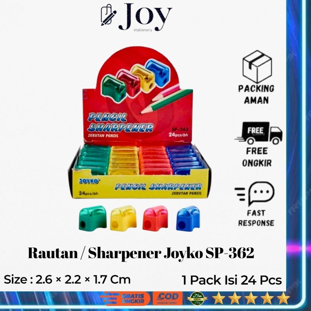 Rautan/Serutan Pensil Joyko SP-362 Isi 24 Pcs (1 Pack)