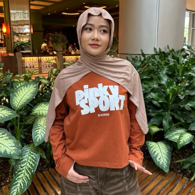 COTTONEASE - KAOS  BASIC OVERSIZED CROP TOP LENGAN PANJANG