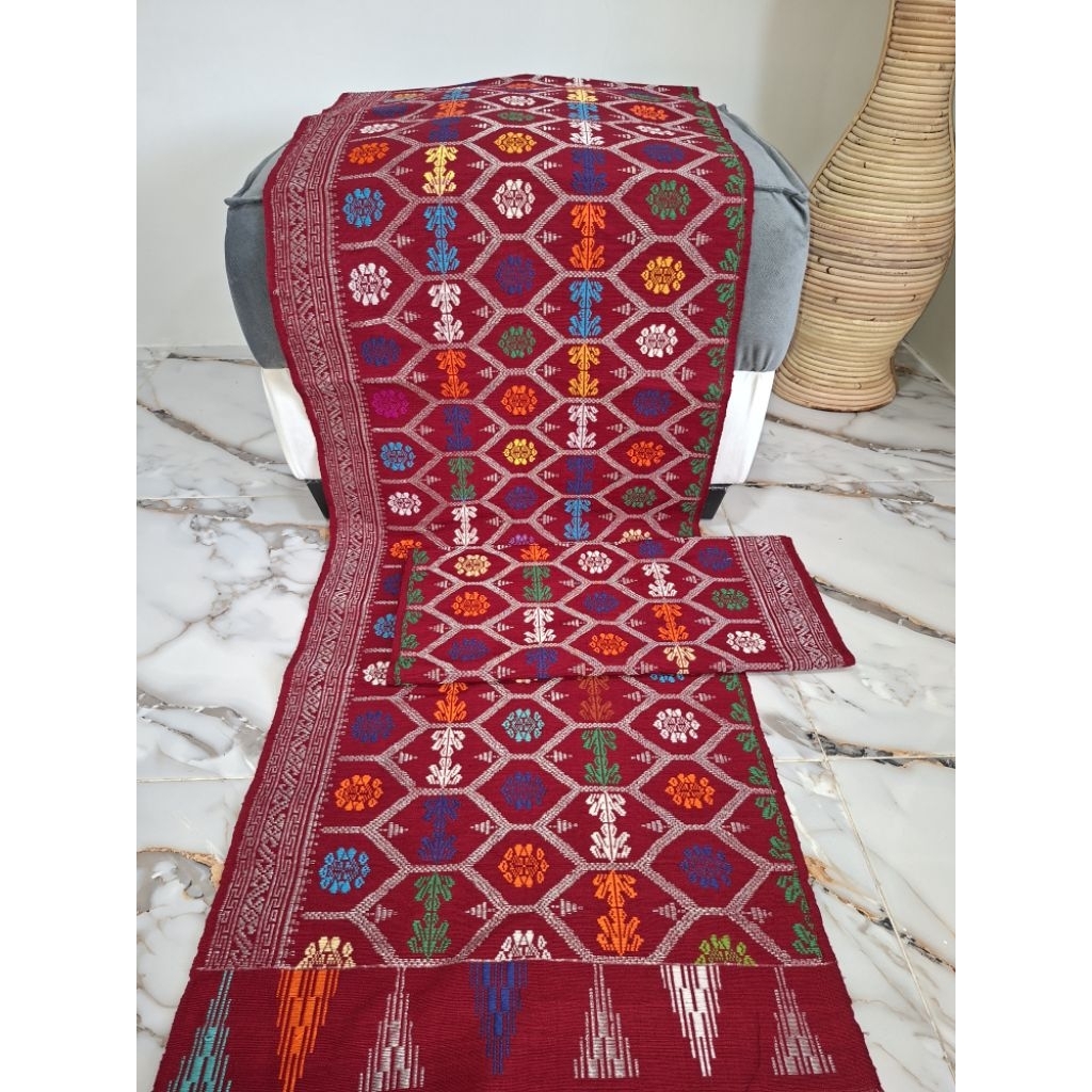 KAIN TENUN SONGKET ASLI LOMBOK MOTIF SUBHANALE