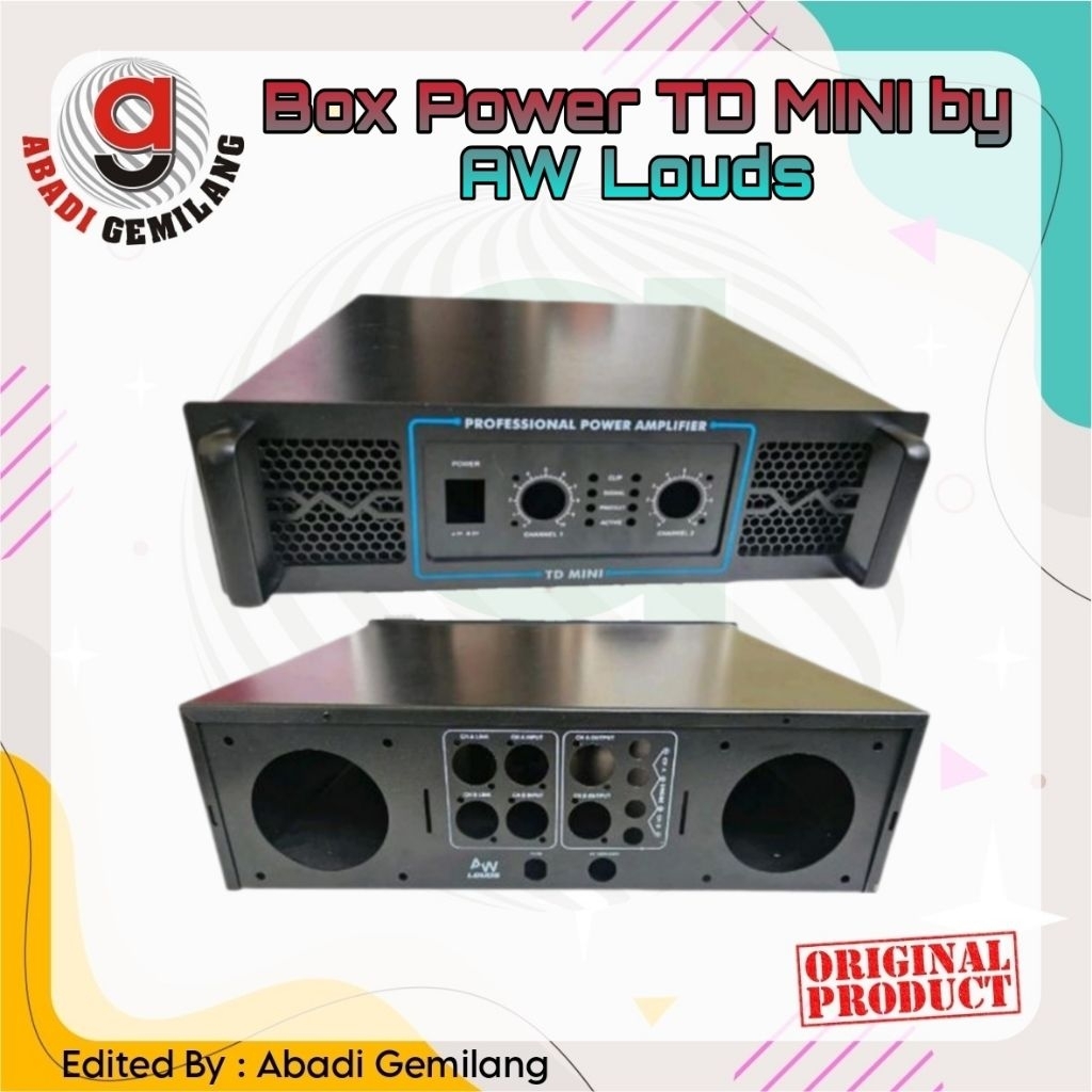 Box Power Amplifier TD MINI by AW Louds 2U HITAM/Box Power 2U TD MINI