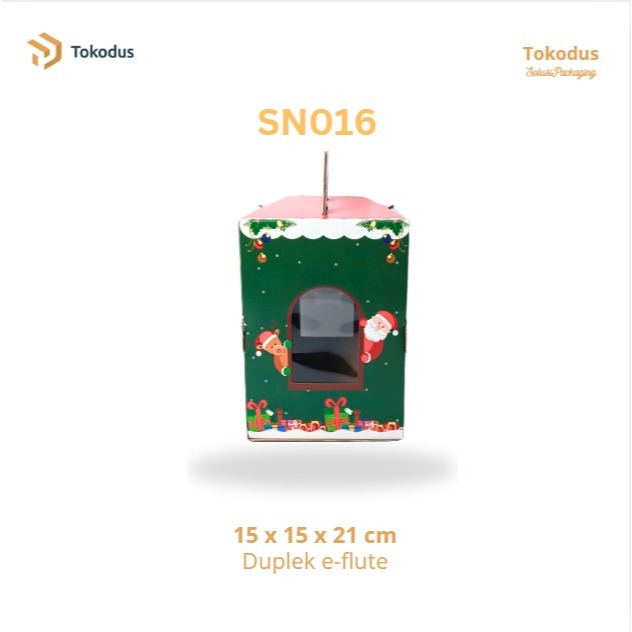 FREE Hangtag Kardus Box Hampers Natal 15x15x21cm Dus untuk Isi 3 Toples Bulat 500gr-Tokodus Bandung