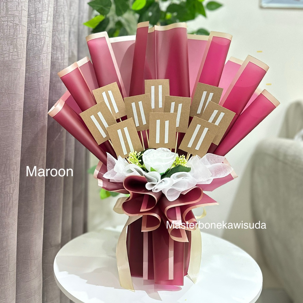 MODEL 1 - Kerangka Buket Kosong / Kerangka Buket Barang / Buket Snack / Tanpa boneka / Free Bunga Ar