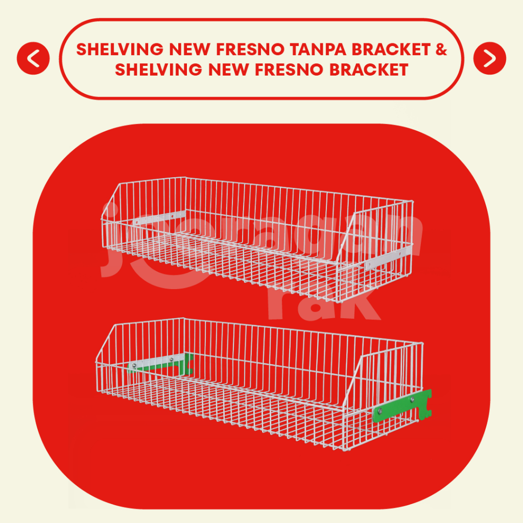 NEW FRESNO | EKSTRA RAK TAMBAHAN KERANJANG SHELVING BESI KOKOH GONDOLA SERBAGUNA TOKO DISPLAY