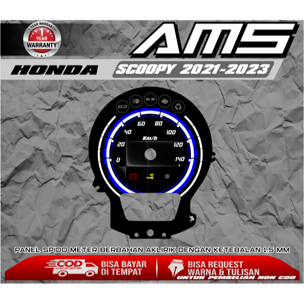 Custom Speedometer Panel For Scoopy 2021-2023 || Custom Speedometer Scoopy 2021-2023 Acrylic