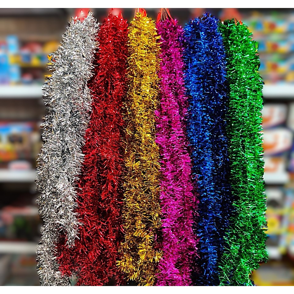 Slinger Tinsel Polos Slinger Rumbai Parsel Panjang 2 Meter / Slinger Rumbai