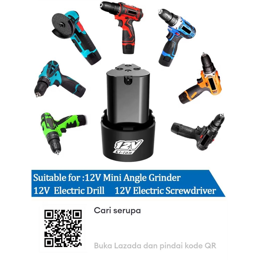 Baterai Bor 12volt Batre Mesin Bor 12v JLD Hujia Apr Gtools