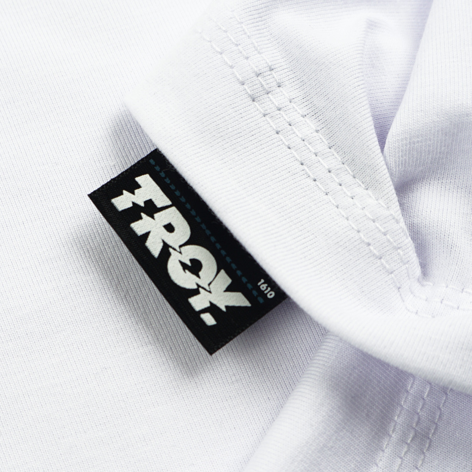 Troy Company Double Sleeve Tshirt White Stripe Binding - Kaos Putih Lengan Panjang DS 3395