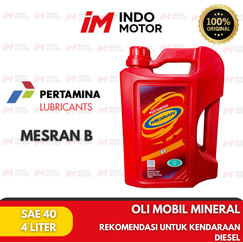 Pertamina Mesran B SAE40 4Liter - Oli Mobil Diesel