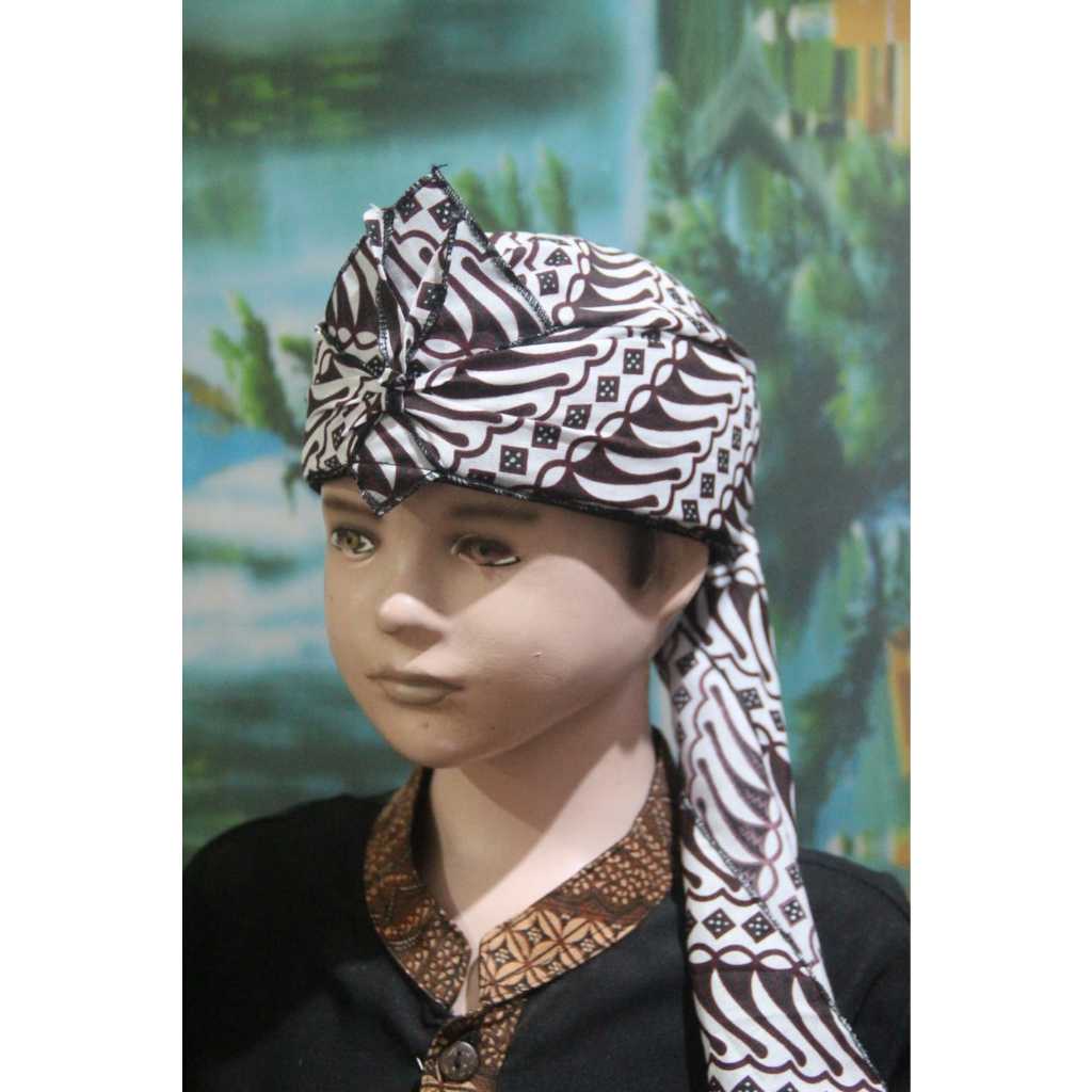 blangkon sunda jawa batik tradisional anak atas tutup (IKTA PUTIH)