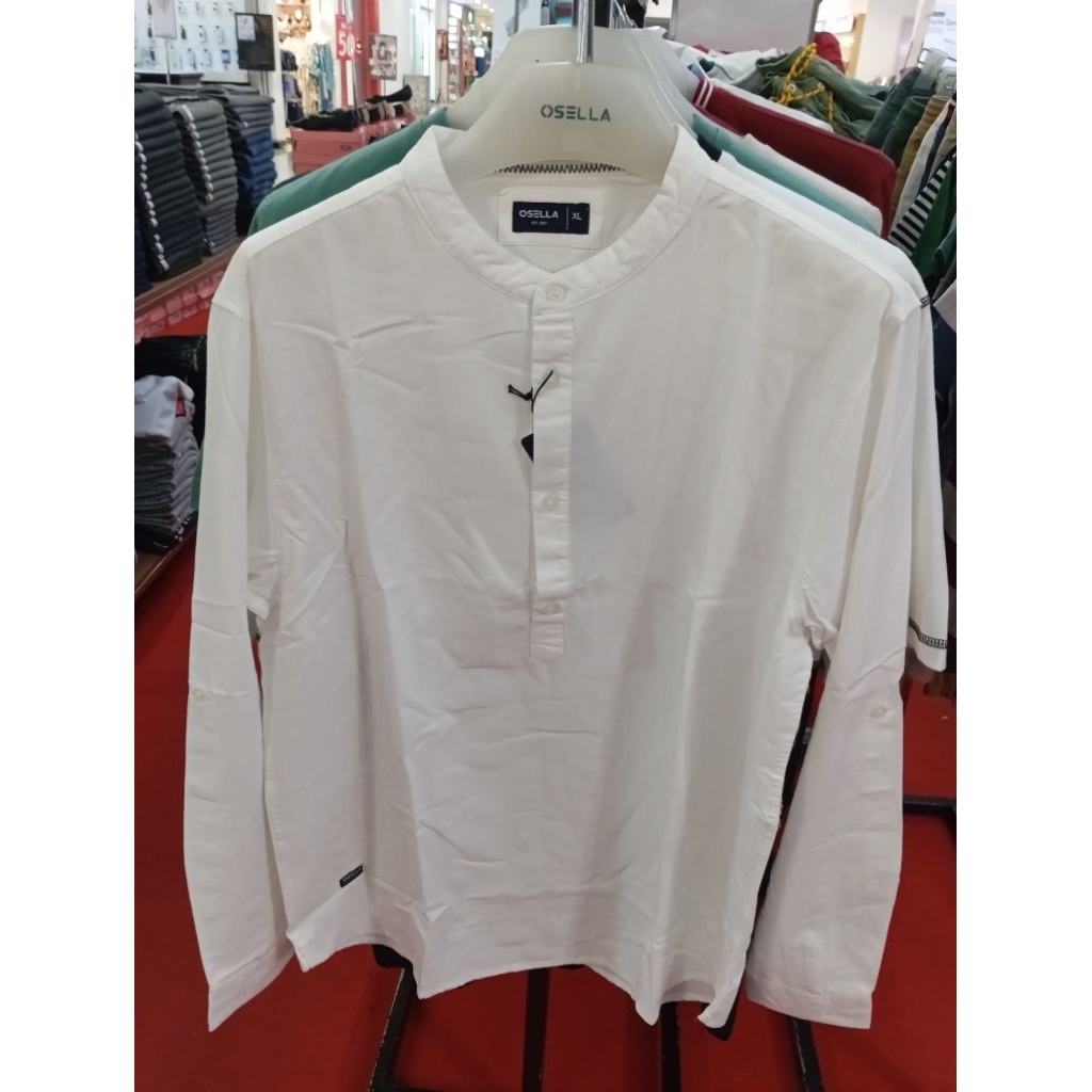 Osella Baju koko Pria Dewasa Original New White Lengan panjang