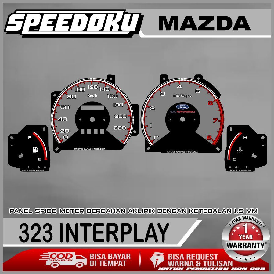 PAPAN SPEEDOMETER CUSTOM MAZDA 323 INTERPLAY