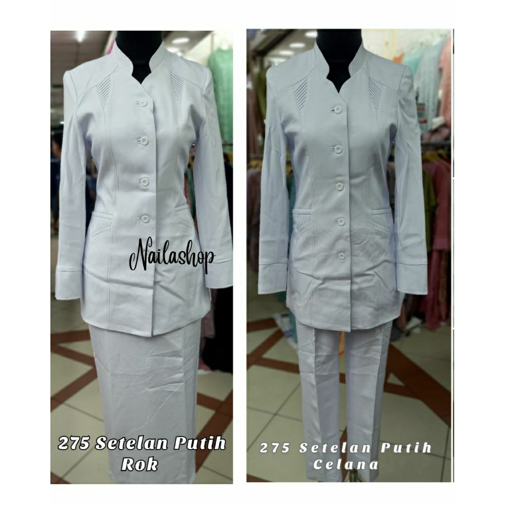 BAJU BLAZER SERAGAM PERAWAT , BIDAN , SUSTER , RUMAH SAKIT PUTIHPUTIH READY CELANA & ROK