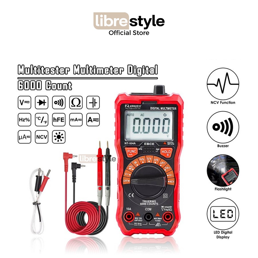 Nepto NT-104A Multimeter Multitester NCV Digital Pengukur Arus Listrik