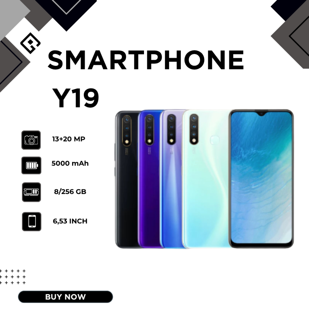 HP SMARTPHONE Y19 RAM 8 + 256GB BATERAI 5000 mAh,13 + 20MP SELFI BERGARANSI - BISA COD