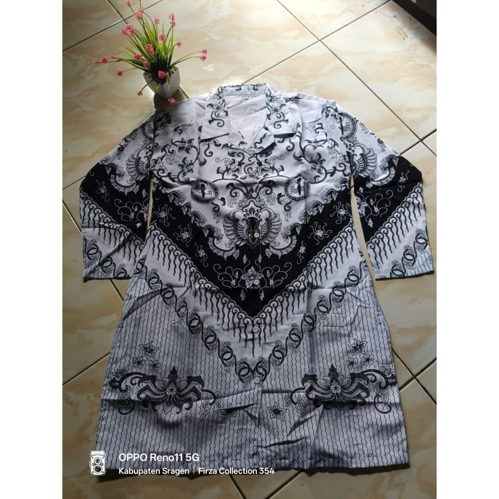 Seragam Tunik Batik PGRI motif KUSUMA BANGSA Lapis Furing Premium