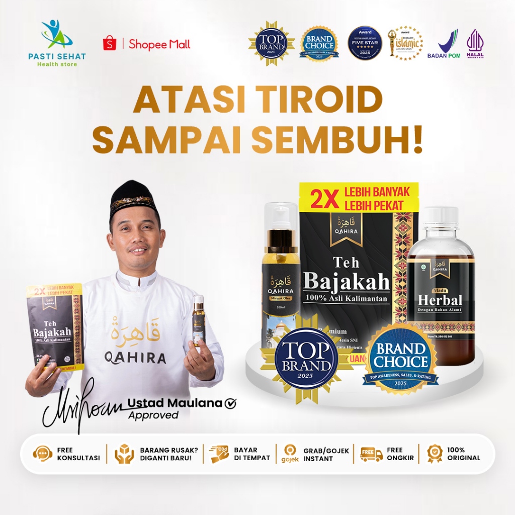 Qahira Bantu Tiroid Stabil Tuntas 100% Herbal Dukungan Metabolisme Tubuh Halal BPOM SNI