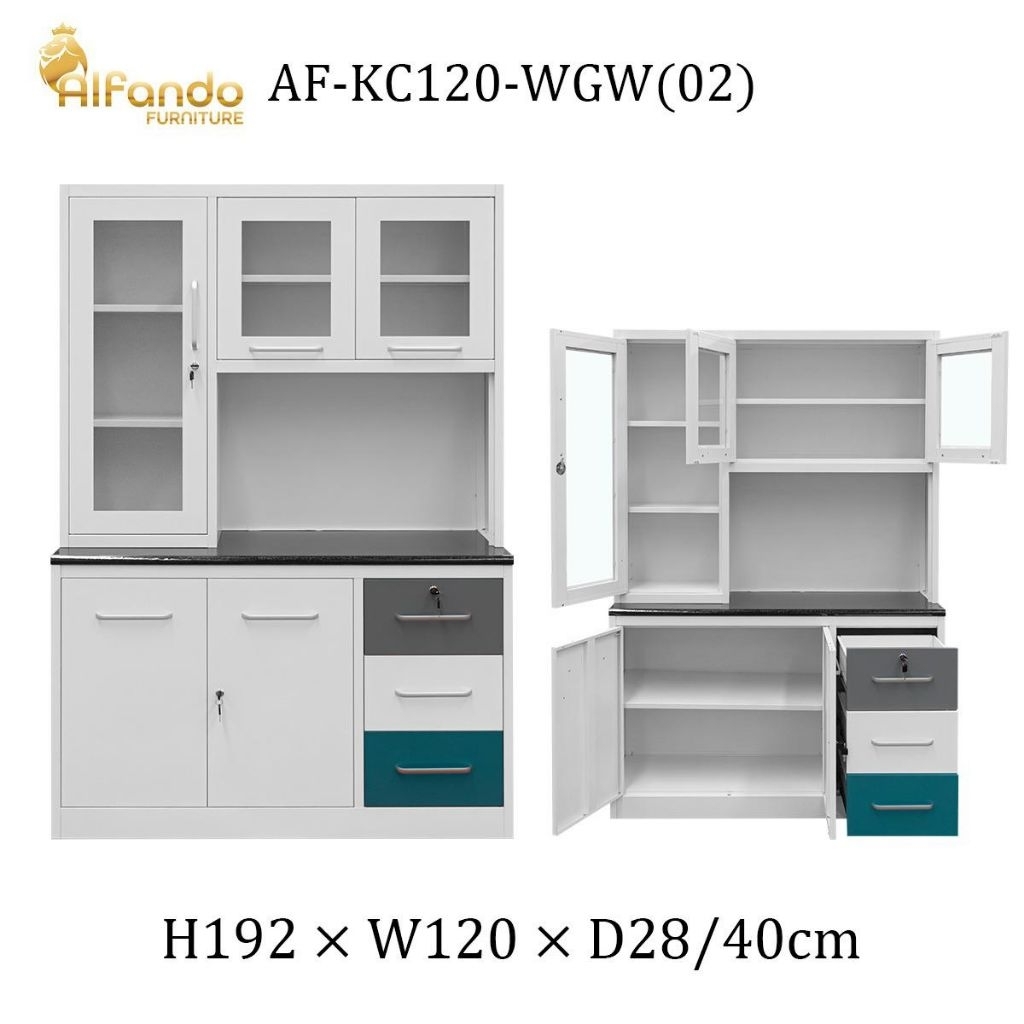 Kitchen Set Import - Lemari Dapur Plat Besi - LEMARI Sayur Besi Import  -Rak Dapur - 120x40x192cm -M