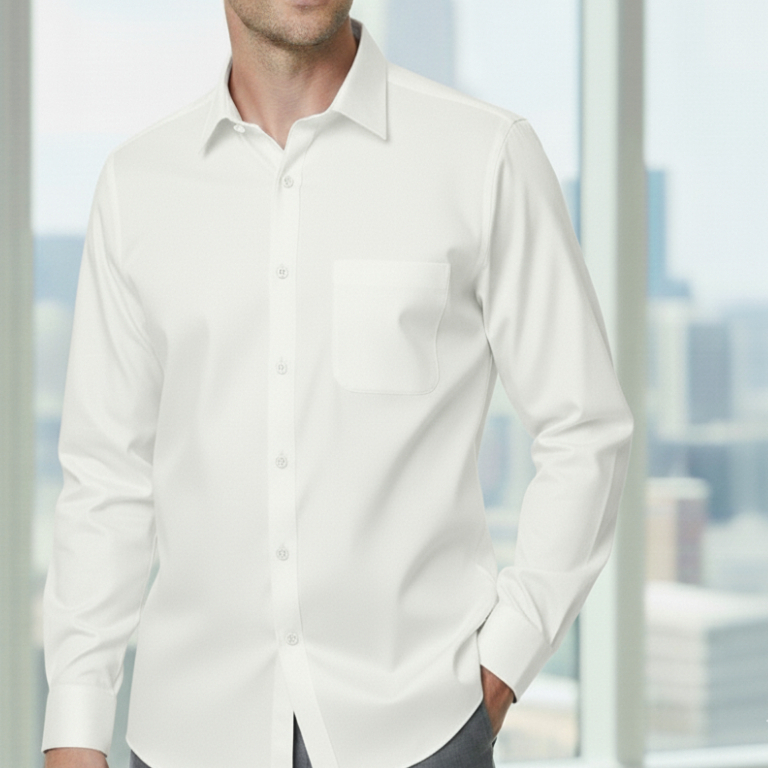 KEMEJA GQ ( GOOD QUALITY ) 242/03 REGULER FIT PUTIH DAN HITAM LENGAN PANJANG