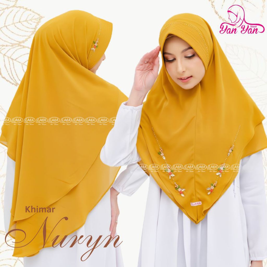 Khimar Nuryn Hijab Handmade Branded Blong Sekali Slup Ceruty Babydoll Premium Untuk Daily Acara Peng