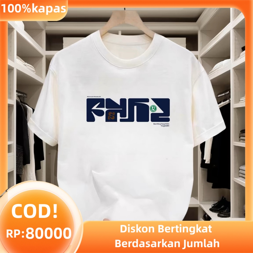 COD Kaos Pria Putih Oversize Katun Korea Keren