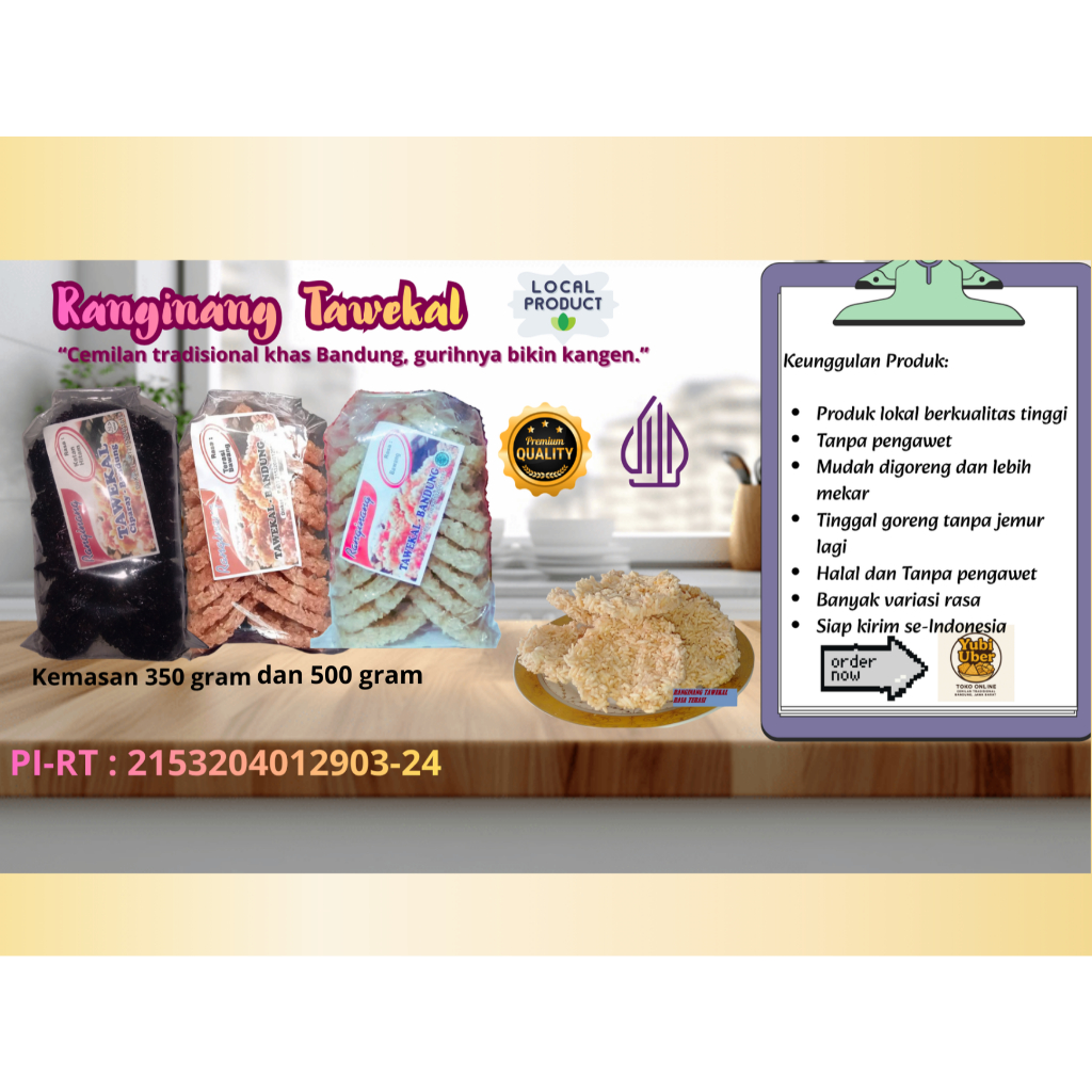 Ranginang Tawekal - Ciparay, Bandung - Enak, Gurih, Mekar Maksimal, Ranginang Mentah Siap Goreng