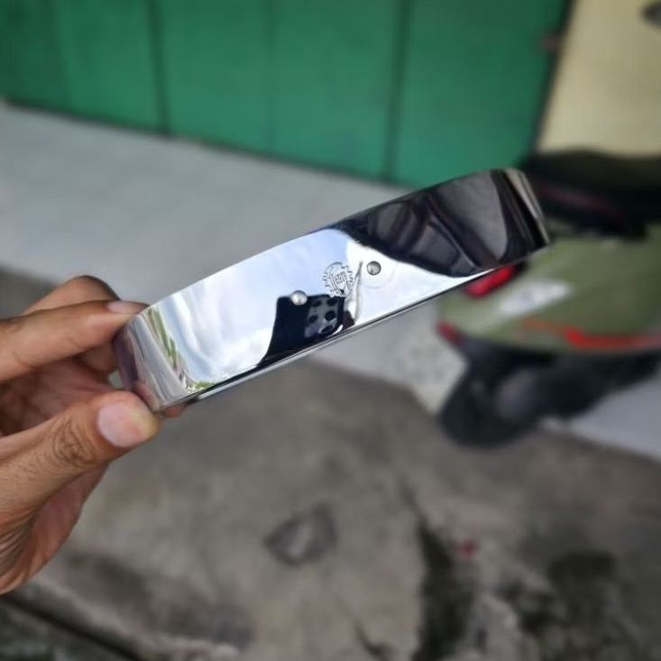 Ring Lampu Chrome SIEM Grade Impor Vespa Super Sprint Stang Asbak Jenong