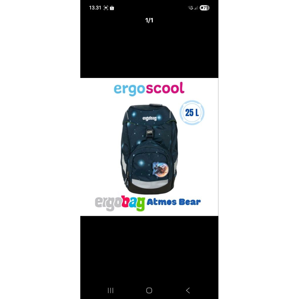 LAST STOCK ERGOSCHOOL  Ergobag Prime Atmos Bear Ergonomic Backpack from Jerman