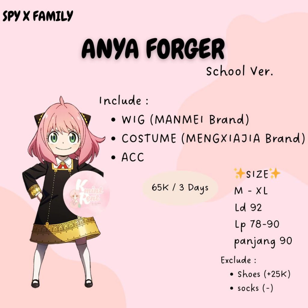 RENTAL/SEWA COSPLAY SPY X FAMILY ANYA FORGER