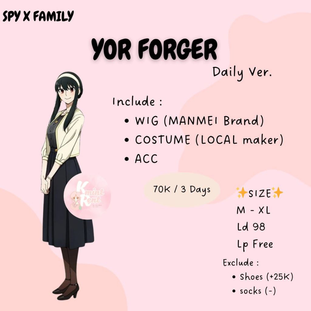 RENTAL/SEWA COSPLAY SPY X FAMILY YOR FORGER DAILY VER.