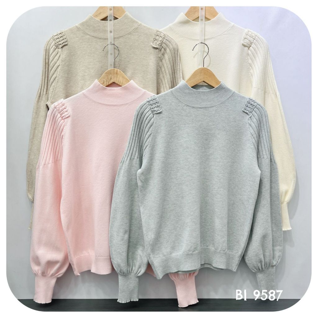 ATASAN RAJUT YURA MUTIARA 9587# PREMIUM LENGAN BALON TERBARU CANTIK BANGET