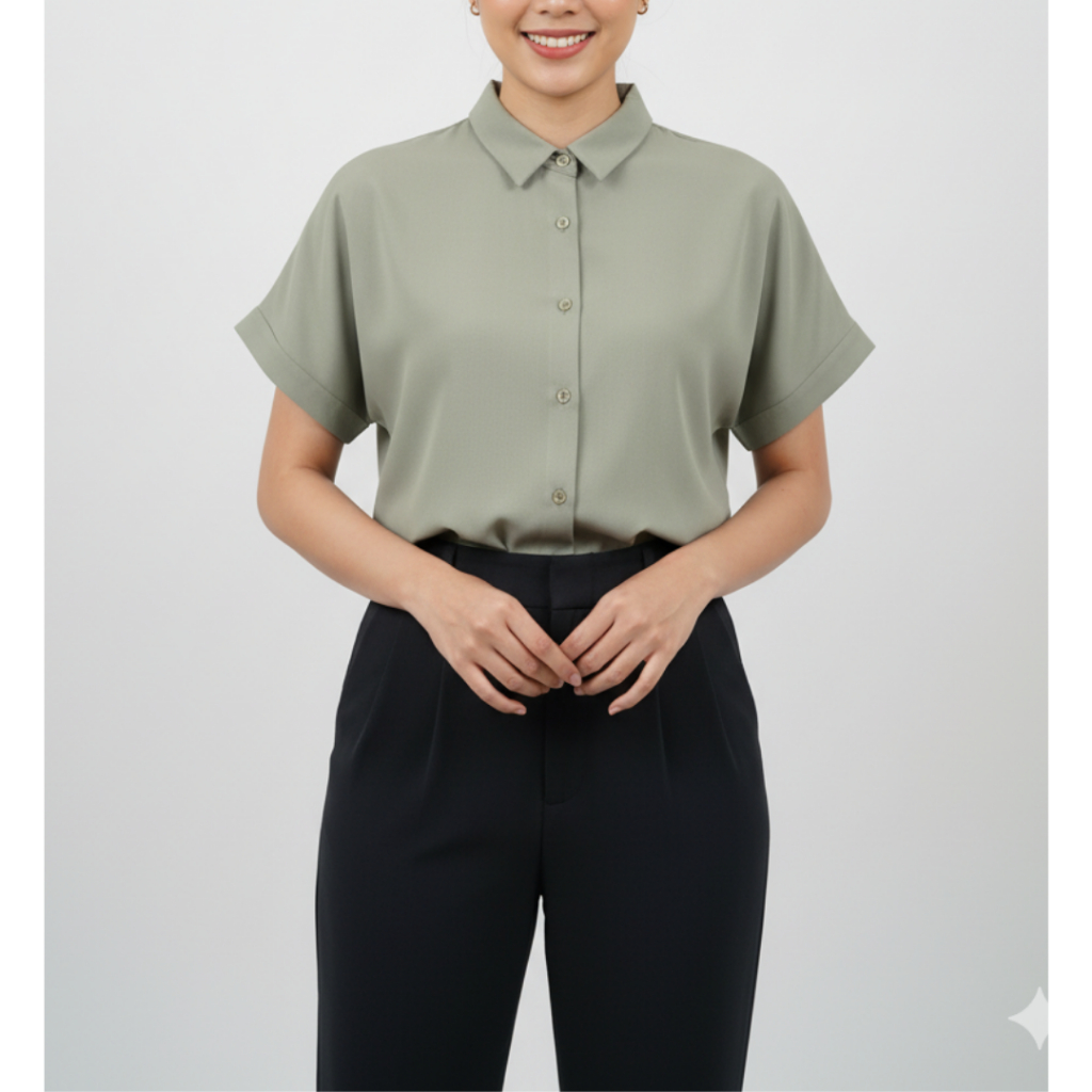 Cardinal Femme Baju Wanita Hijau Polos | Baju Wanita Hijau Polos