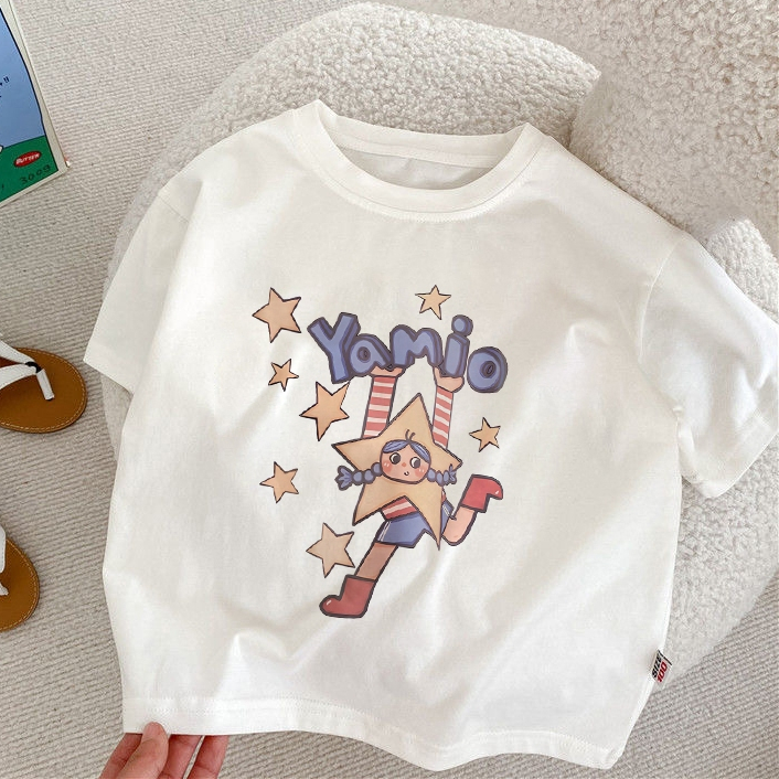 Dailyway Baju Kaos Anak Perempuan | T-shirt Terbaru Import Untuk usia 2-12 Tahun | Cetakan gadis kar