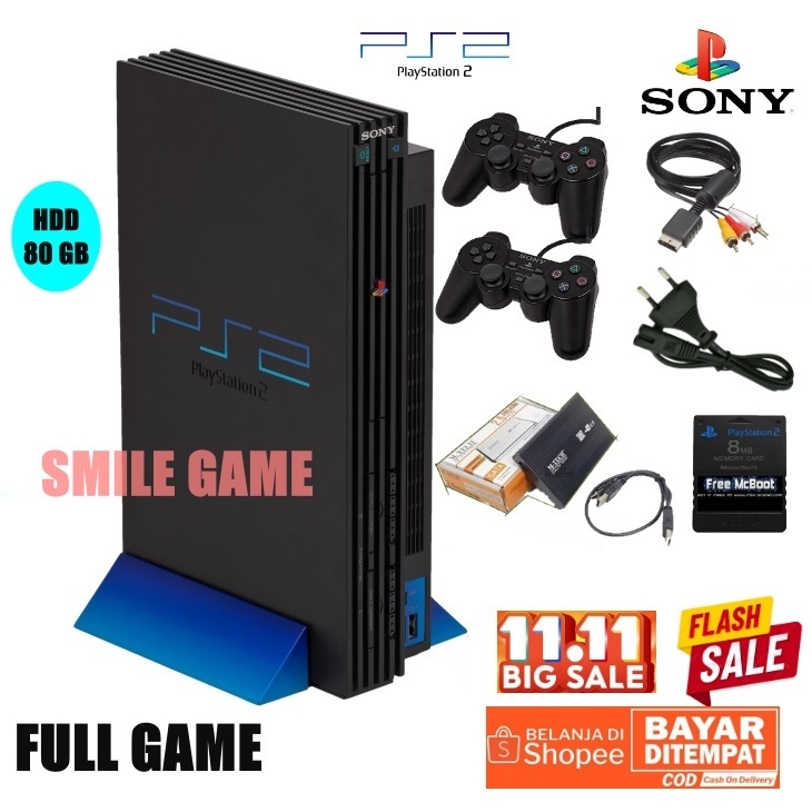 ps2 fat hdd 80gb full game free mc boot 2 stik analog getar