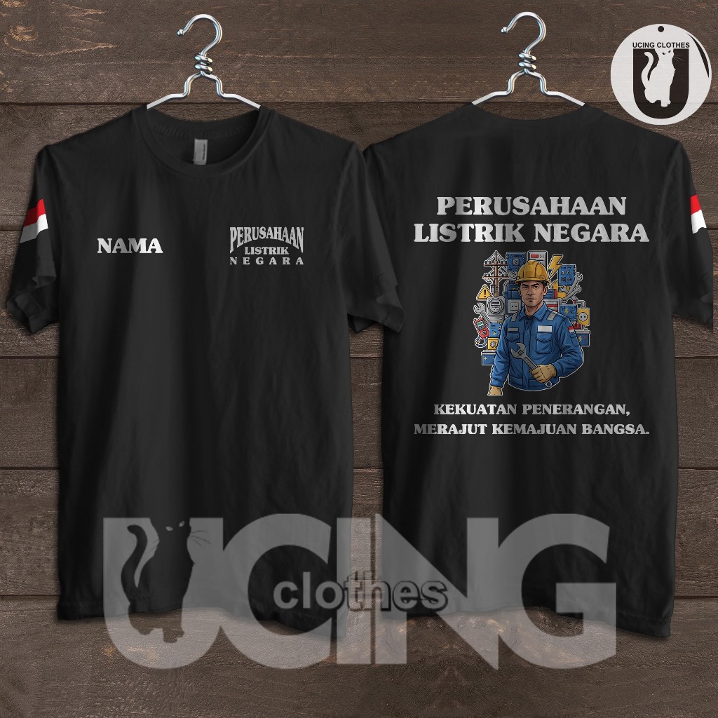 Kaos Baju PLN Keren Gratis Nama Kaos Distro