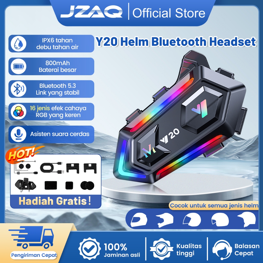 JZAQ Y20 Helm Headset Bluetooth Motor / Helm Headset Bluetooth / Headset Bluetooth Full Bass / Heads