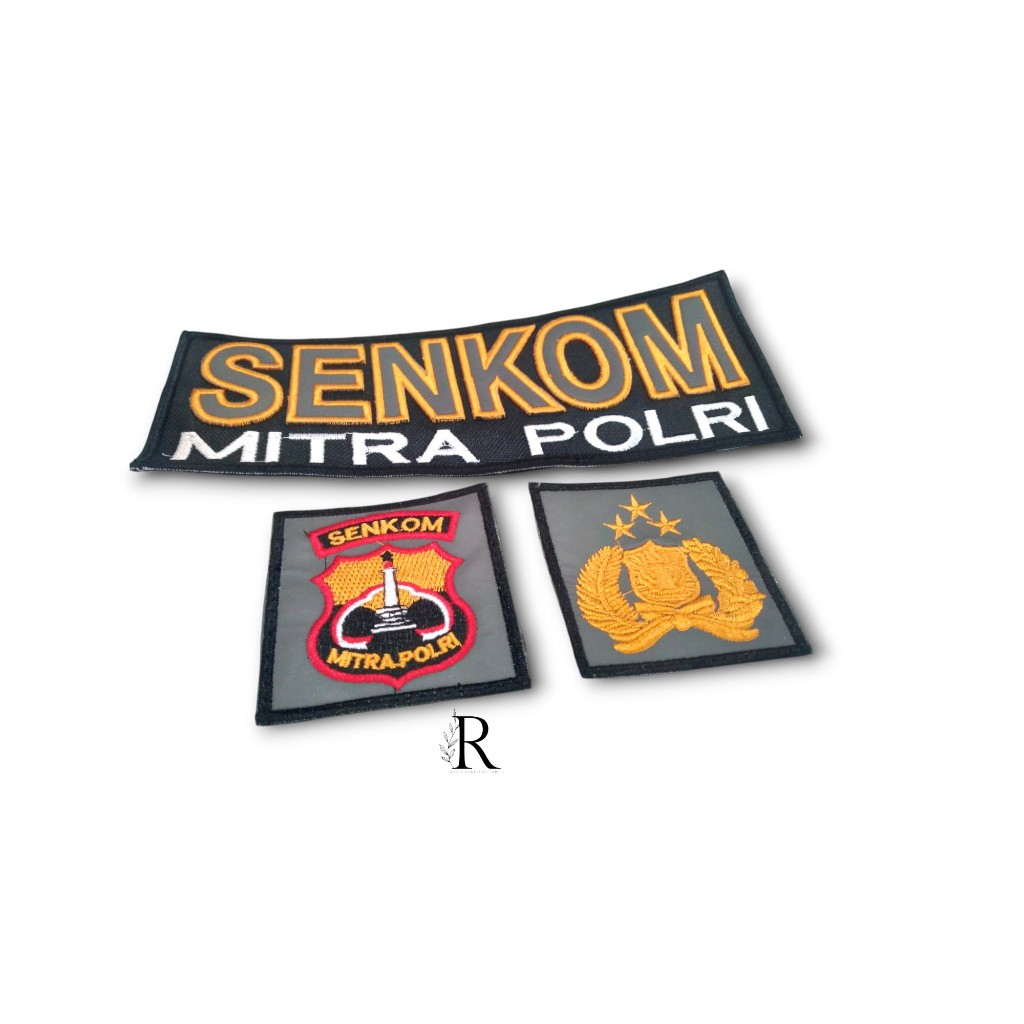 Logo Senkom Mitra Polri Bordir Timbul Satu Set