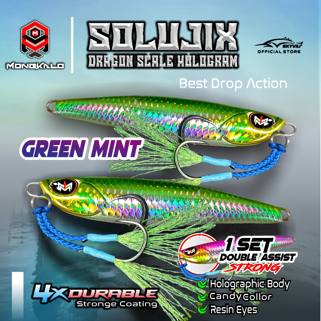 Mongkalo Solujix Sisik-Kecil noGID noMotif Candy 20 Hijau-Mint