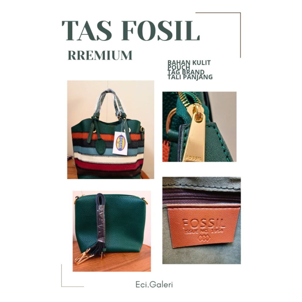 TAS FOSSIL PELANGI PITA PREMIUM MATTE 3 RUANG KULIT JERUK SPEDY / WANITA IMPORT NEW
