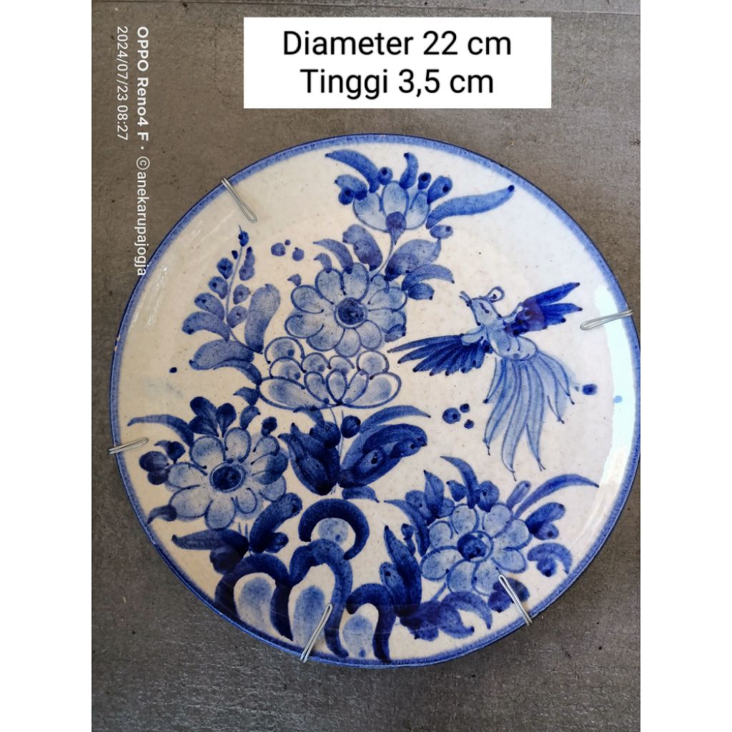 Diameter 22 cm an Piring gantung keramik lukis gambar burung untuk hiasan dinding