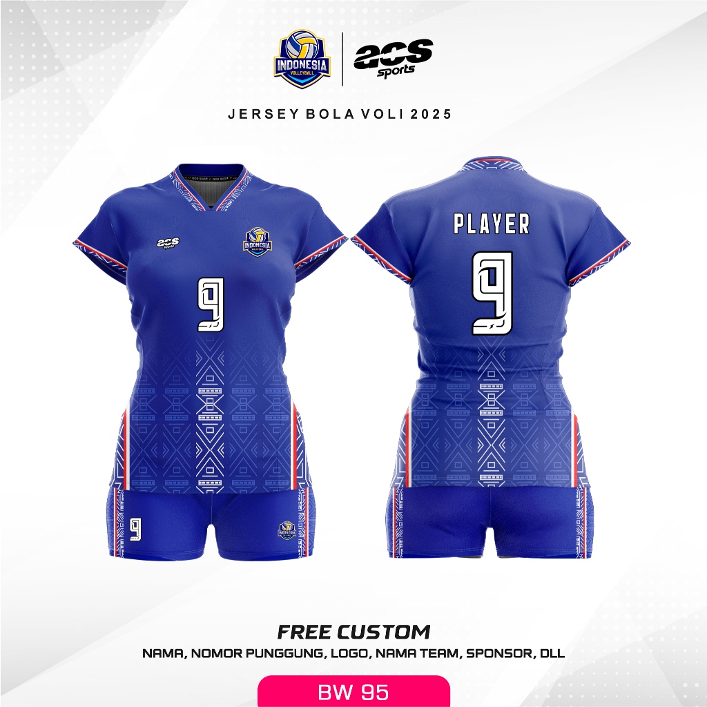 (COD) Jersey Voli/Voly Cewek/Wanita Biru Fullprint  2025 - ACS SPORT