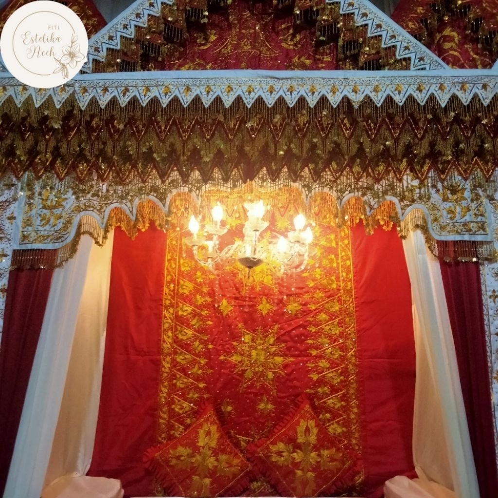 KAIN KASAP PINTU GADONG PELAMINAN ACEH/DEKORASI PELAMINAN ACEH