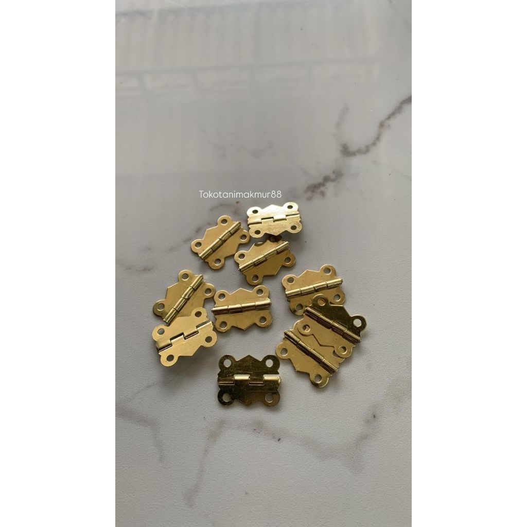 Engsel Kecil Kupu-kupu 2,5cm per 10 pcs Engsel besi untuk kerajinan tangan, engsel kotak kayu, engse