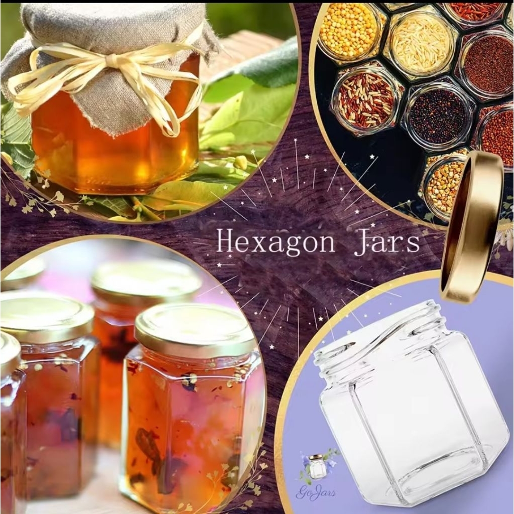 Hexagon Jar / Jar Selai jar bumbu toples mini kaca jar kaca toples bumbu mini jar spice herbs and sp