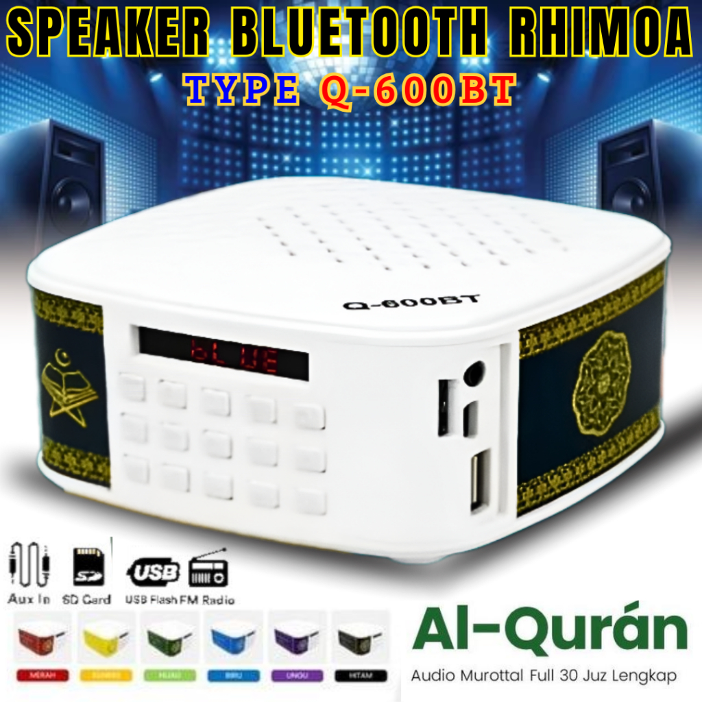 Speaker Multifungsi Rhimoa Type Q-600bt | Speaker Al Quran Murotal Bluetooth With Usb Slot/Sd Card F