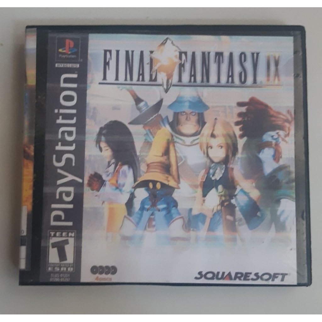 Kaset Playstation 1 PS1 Kotak Hitam Cover Bergambar Final Fantasy IX 4 Disc