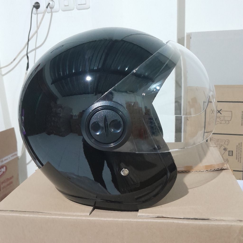 Helm Honda Scoopy Hitam Original, Retro, Bogo, Pilot, Vintage