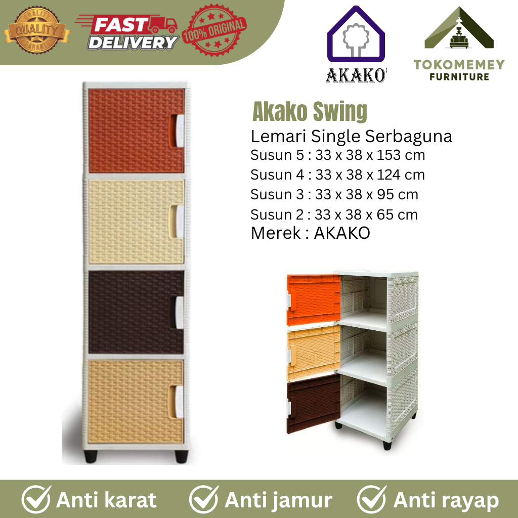 Lemari Akako Swing 4 Susun Plastik Minimalis
